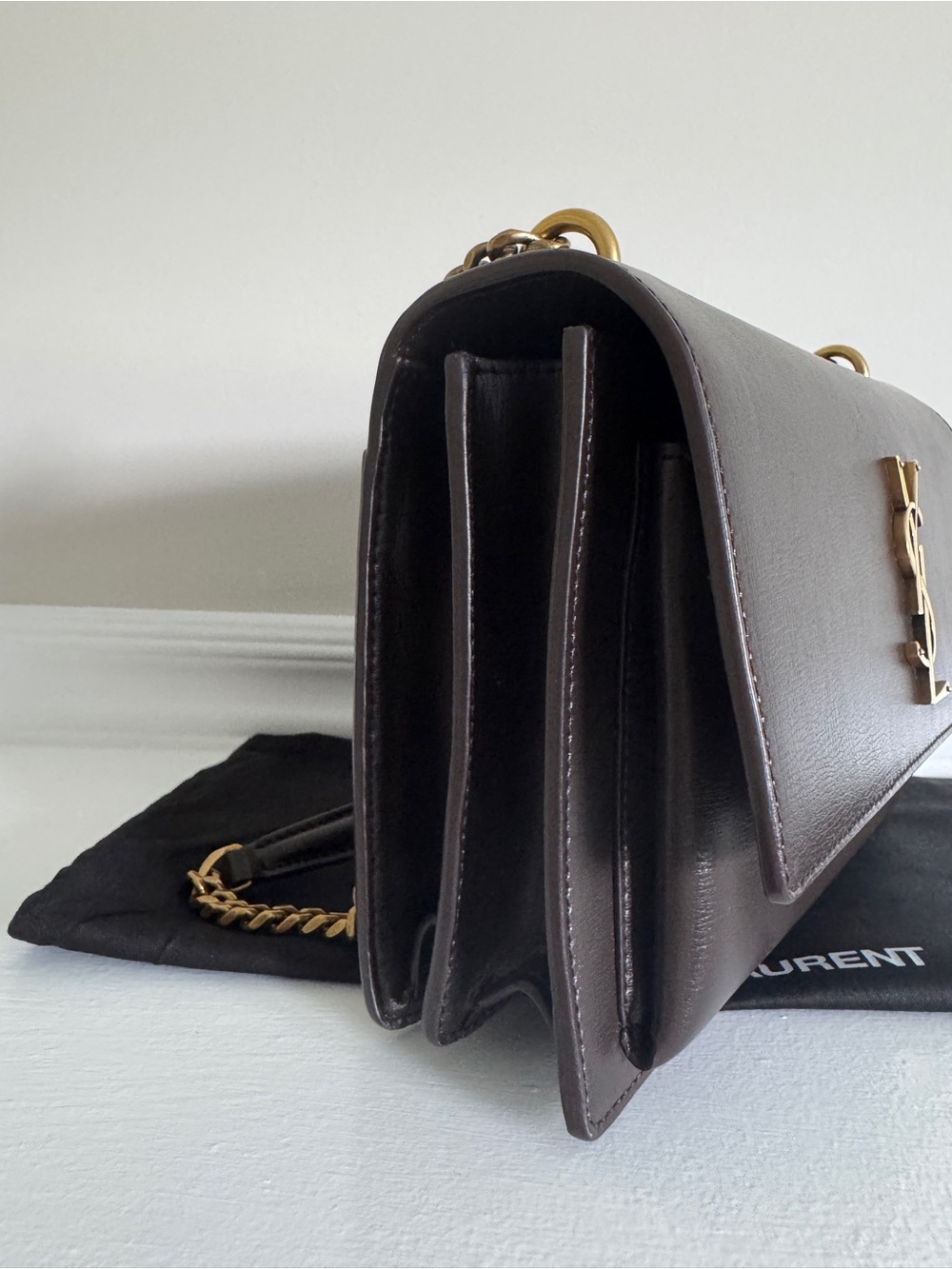 Saint Laurent Dark Chocolate Medium Sunset Bag - Picture 6 of 12